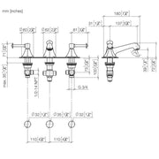 Dornbracht - WT-3-Lochbatt. MADISON Flair 20700370 messing gebürstet