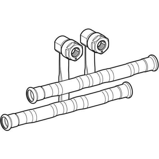 Geberit Vertriebs - Anschluss-T-Stück MAPRESS C-Stahl Set f. Vorl./Rückl. Anschlussverschr. d18-15