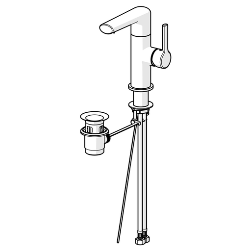 Hansa - Waschtisch EHM Hansaronda 5526 chrom Hebel seitlich