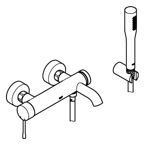 Grohe - EH-Wannenbatterie ESSENCE 33628 mit Brausegarnitur chrom