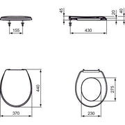 Ideal Standard - WC-Sitz SAN REMO K 7053 01 Edelstahlscharnier,weiß