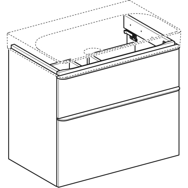 Geberit Vertriebs - Smyle Square US für WT, m. 2 Schubl. 73,4x61,7x47cm, lava