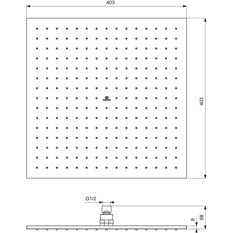 Ideal Standard - Regenbrause IDEALRAIN, 400x400mm, Magnetic grey