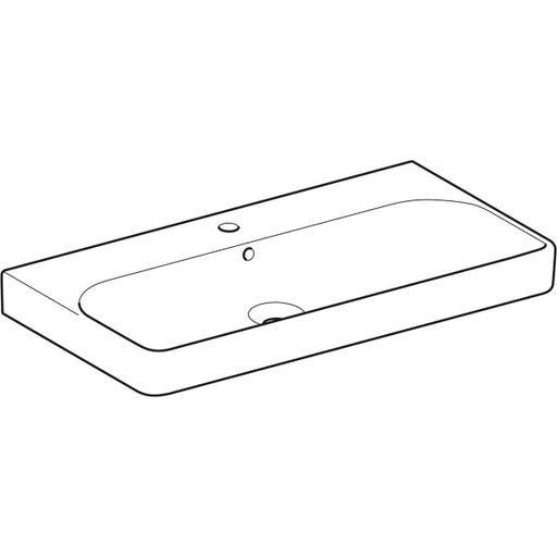 Geberit Vertriebs - Waschtisch SMYLE Square, 90x48cm m. Hl., m. Ül., KeraTect
