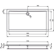 Ideal Standard - Rechteck-Brausewanne ULTRA FLAT, 1700x900x47mm, Weiß