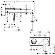 Hansgrohe - Waschtischmischer Unterputz METRIS F-Set chr.langer Auslauf