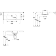 VILLEROY & BOCH - Schrankwaschtisch Skyla 5A51A6 1000x 460mm re-eckig m. ÜL. Weiß Alpin cplus