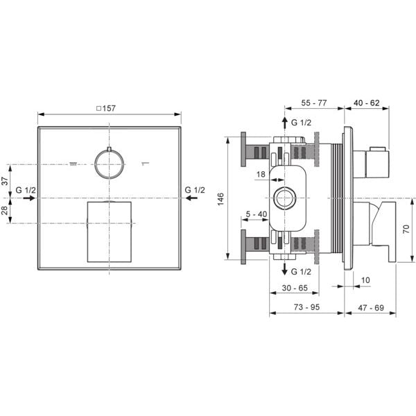 Ideal Standard - IS UP-Badearmatur Extra Magnetic Grey