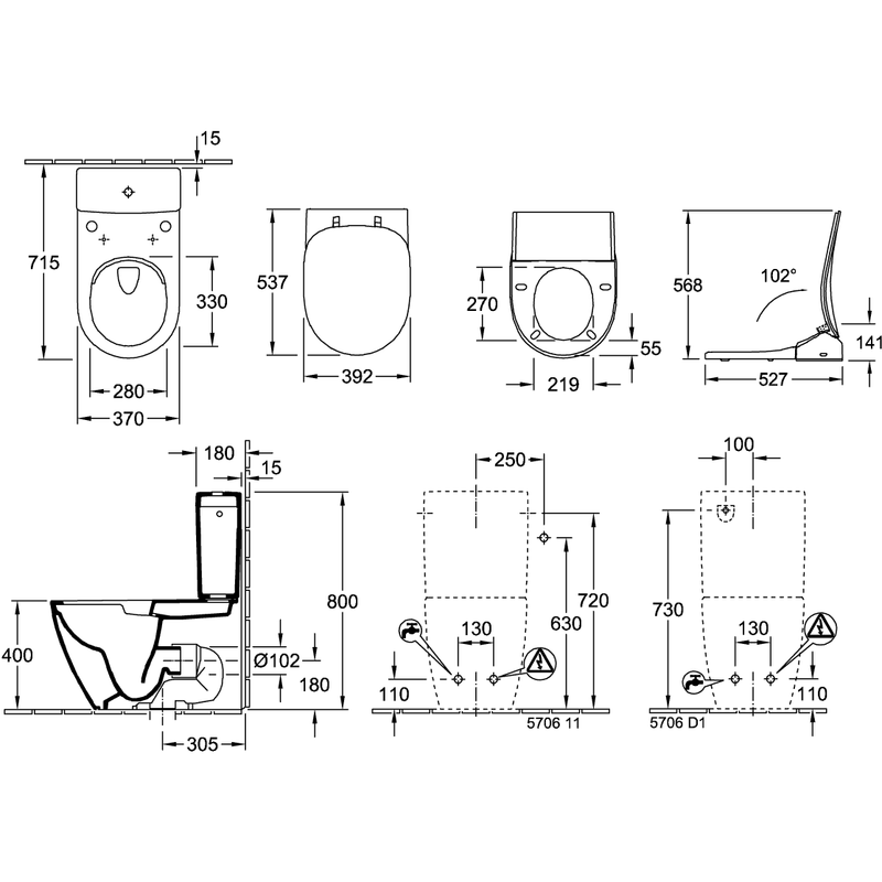 VILLEROY & BOCH - Spülkasten SUBWAY 2.0 5706 Weiß Alpin