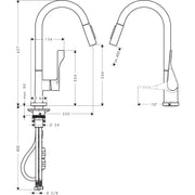 Hansgrohe - Spültischmischer Axor Citterio MSW Eco mit Ausziehbrause