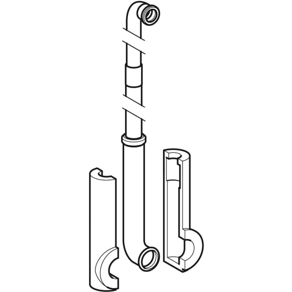 Geberit Vertriebs - Spülbogenset 90Gr ausziehbar mit Aussparungsschale d32/45