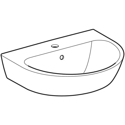 Geberit Vertriebs - Waschtisch RENOVA 55x45cm, m.Hl., m. Ül., weiß KeraTect