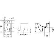 VILLEROY & BOCH - Bidet SUBWAY 2.0 5401 370x560mm mit Überlauf bodenstehend wandnah Weiß Alpin