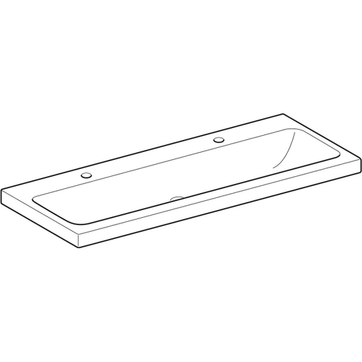 Geberit Vertriebs - iCon Light Waschtisch 120x48cm zwei Hahnlöcher, o. Ül., weiß, KeraTect