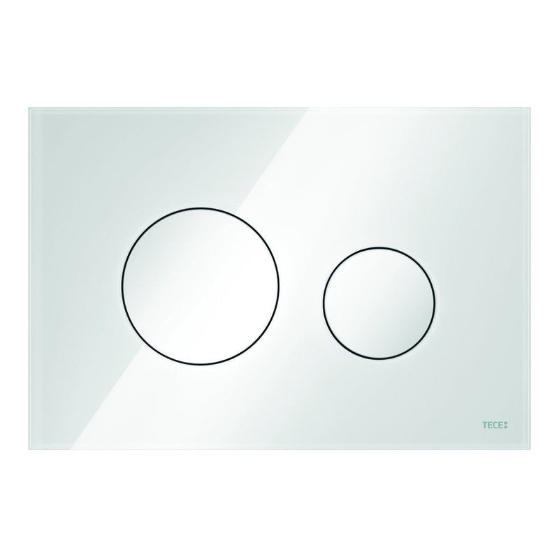 TECE SE - 4Y/TECEloop WC-Betätigungspl. Zweimengen Glas weiß glzd. Tasten weiß glzd