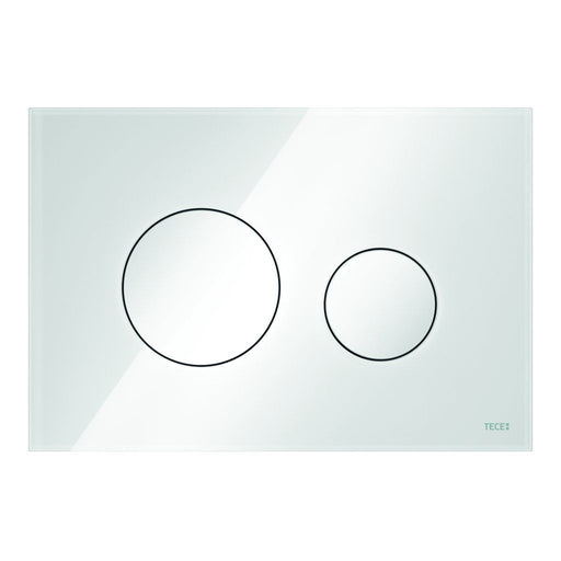 TECE SE - 4Y/TECEloop WC-Betätigungspl. Zweimengen Glas weiß glzd. Tasten weiß glzd