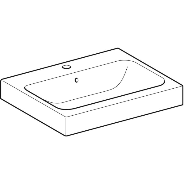 Geberit Vertriebs - Aufsatzwaschtisch ICON, 600x485mm m. Hl., m. Ül., weiß, KeraTect