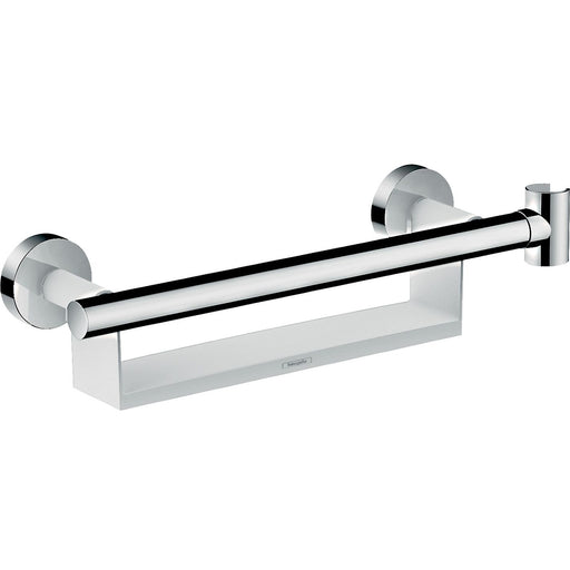 Hansgrohe - Haltegriff Comfort weiß/chrom mit Brausenhalter und Ablage