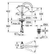 Grohe - Einhand-Waschtischbatterie Atrio 24365 XL-Size warm sunset