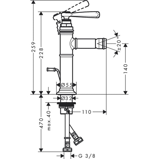 Hansgrohe - Bidetmischer 100 AXOR Montreux chrom