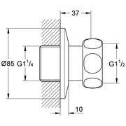 Grohe - Anschluss 12420 gerade 1 1/2x5/4 2 Stück chrom