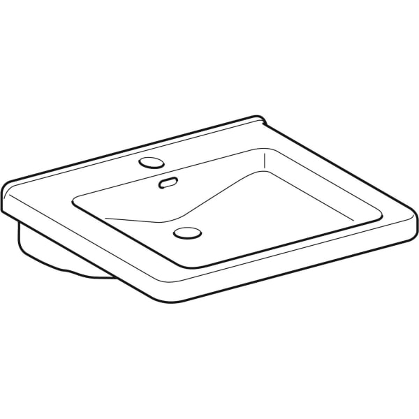 Geberit Vertriebs - WT RENOVA NR. 1 COMFORT, unterfahrbar Überlauf 600x550mm KeraTect weiß(alpin)
