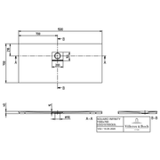 VILLEROY & BOCH - Duschwanne Squaro Infinity 1500x700x40mm re-eckig EB:li Stone White