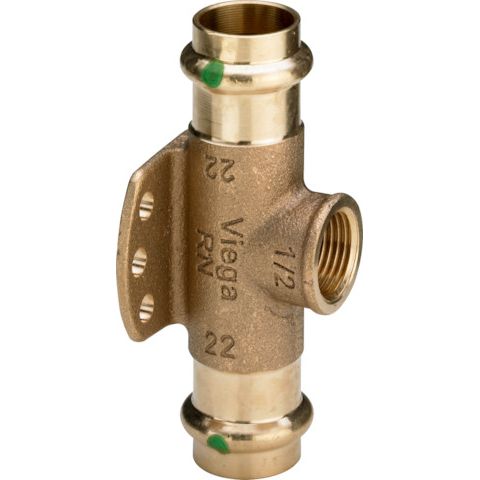 Viega - Wandscheiben-T-Stück 2217.3 15mm x 1/2 IG Siliziumbronze