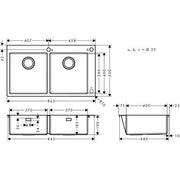 Hansgrohe - Einbauspüle 370x370 S712-F765