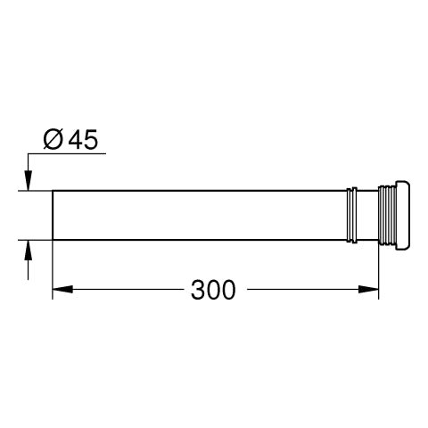 Grohe - Verlängerung 37105 300mm lang für Wandeinbau-Spülrohr schwarz