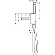 Hansgrohe - Schlauchanschl.u.Brausenhalter AXOR Edge Diamantschliff chrom m.Stabhandbr