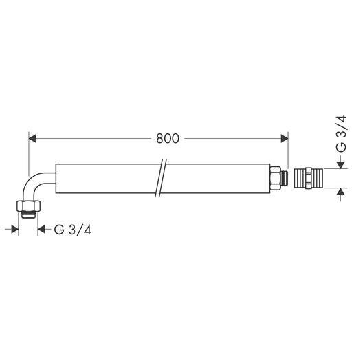 Hansgrohe - Anschlussschlauch flexibel 800mm mit Winkelstück