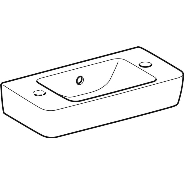 Geberit Vertriebs - Handwaschbecken RENOVA NR.1 COMPRIMO 500x250mm Hahnloch rechts weiß(alpin)