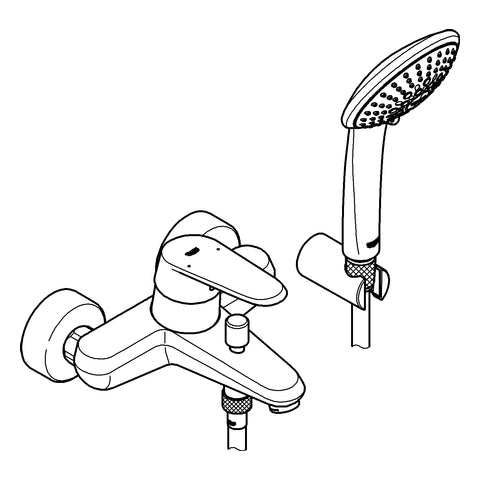 Grohe - Wannen EHM AP EURODISC C 33395 mit Euphoria Brausegarnitur chrom