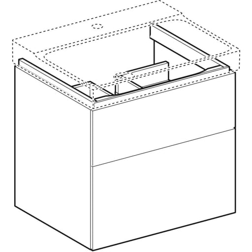 Geberit Vertriebs - Unterschrank XENO2 f. WT, 2 Schubl. 58x53x46,2cm, greige