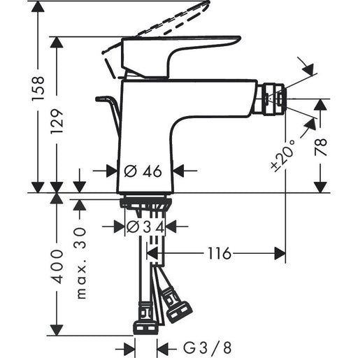 Hansgrohe - Bidetmischer TALIS E BBR