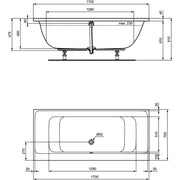 Ideal Standard - Duo-Badewanne CONNECT AIR, 1700x750x475mm, Weiß