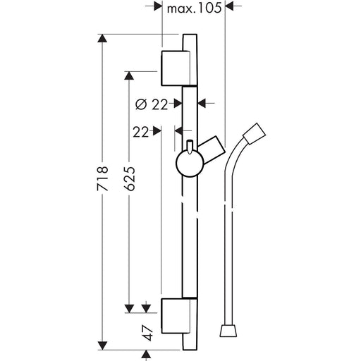 Hansgrohe - Brausenstange UNICA'S Puro 650mm BBR