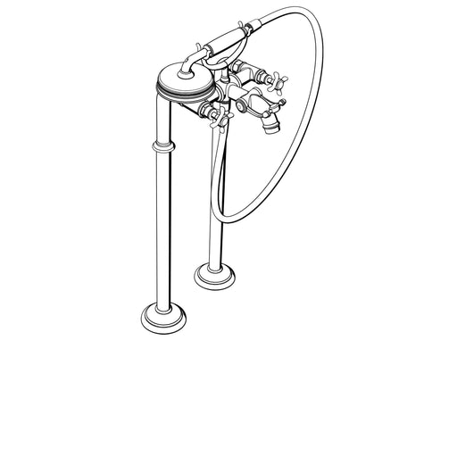 Hansgrohe - 2-Griff Wannenarmatur AXOR MONTREUX 16547820 brushed nick.m.Garn.f.Bodenmon