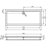 Ideal Standard - Rechteck-Brausewanne ULTRA FLAT, 1800x800x47mm, Weiß