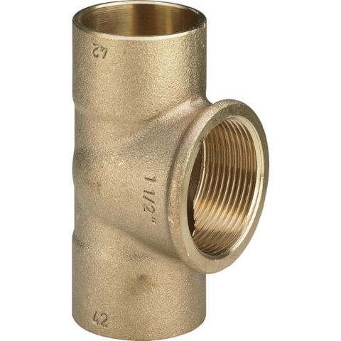 Viega - T-Stück 94130G 42mm x 11/2 IG x 42mm Rotguss