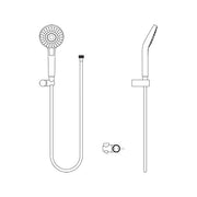Ideal Standard - Handbrause-Set IDEALRAIN EVO, 3-Funktionshandbrause d:110mm, Chrom