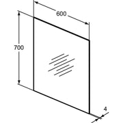 Ideal Standard - Spiegel MIRROR&LIGHT, 600x4x700mm