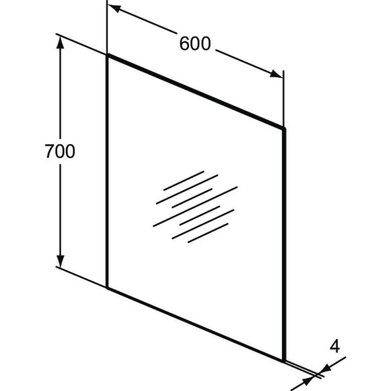 Ideal Standard - Spiegel MIRROR&LIGHT, 600x4x700mm
