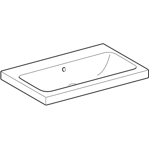 Geberit Vertriebs - iCon Light Aufsatzwaschtisch 70x48cm ohne Hahnloch, mit Überlauf, weiß