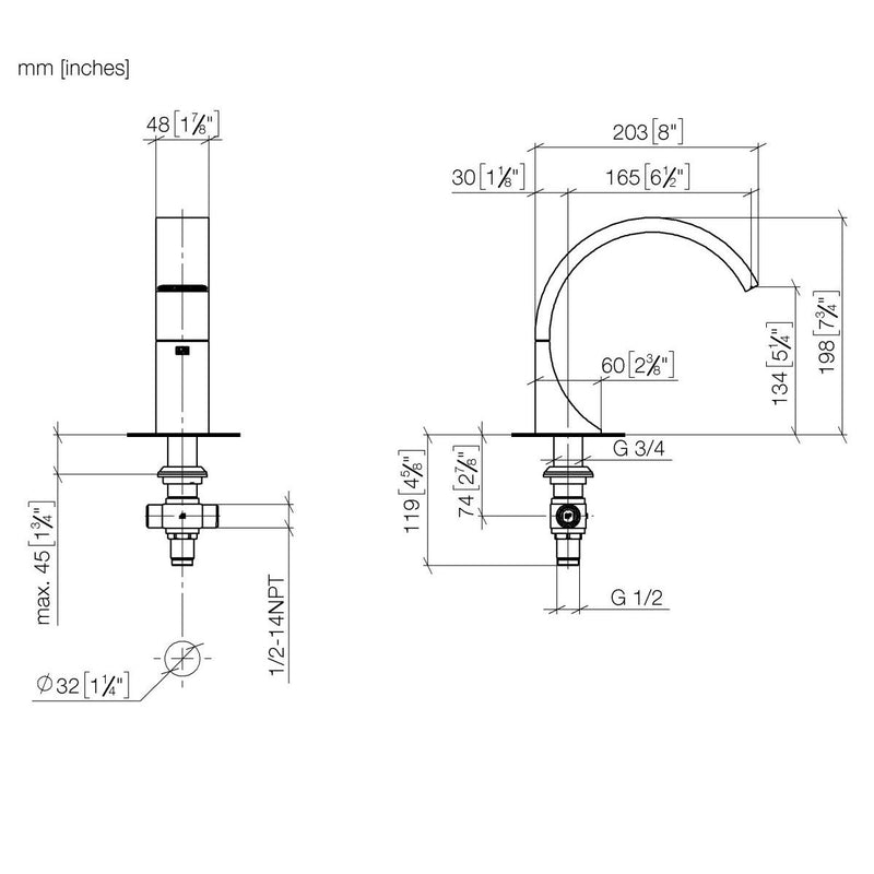Dornbracht - WT-Stand-Ausl. o.Ablgarn. CYO 13717811 messing / messing gebürstet