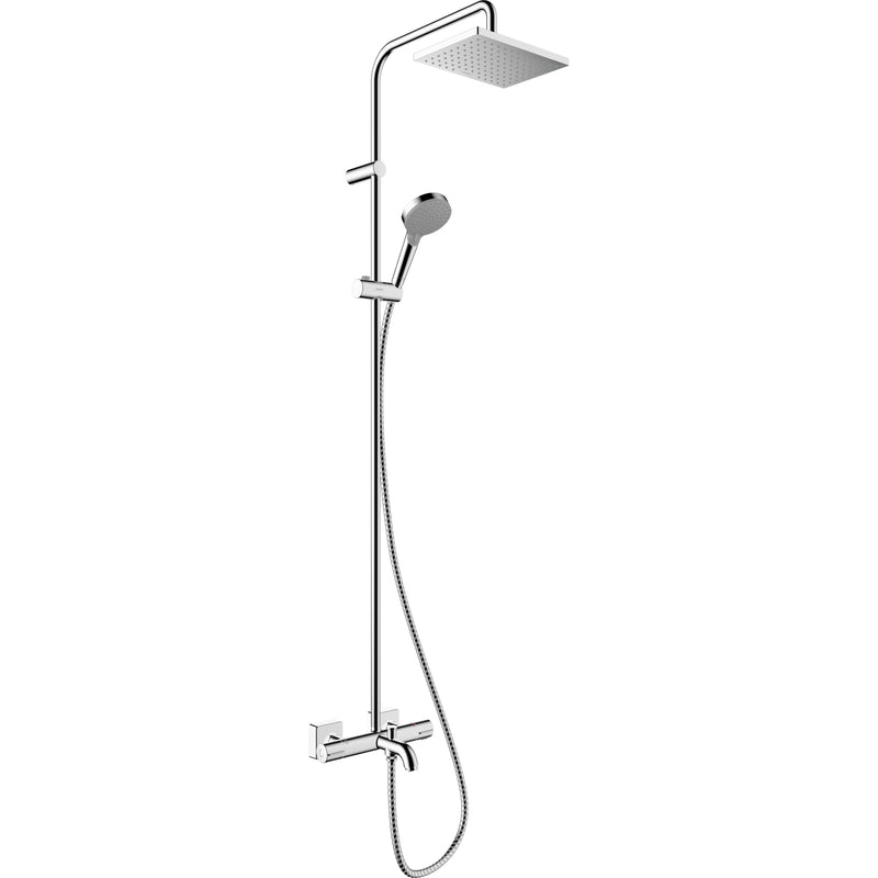 Hansgrohe - Showerpipe 230 1jet VERNIS Shape EcoSmart chrom mit Wannenthermostat