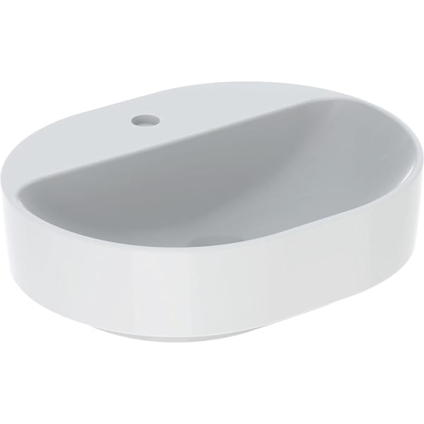 Geberit Vertriebs - Aufsatz-WT VARIFORM, elliptisch 500x400mm, mit Hahnloch, o. Ül., weiß