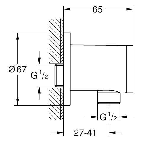 Grohe - Wandanschlussbogen RELEXA 28671 1/2 für 28212 u. 28215 chrom