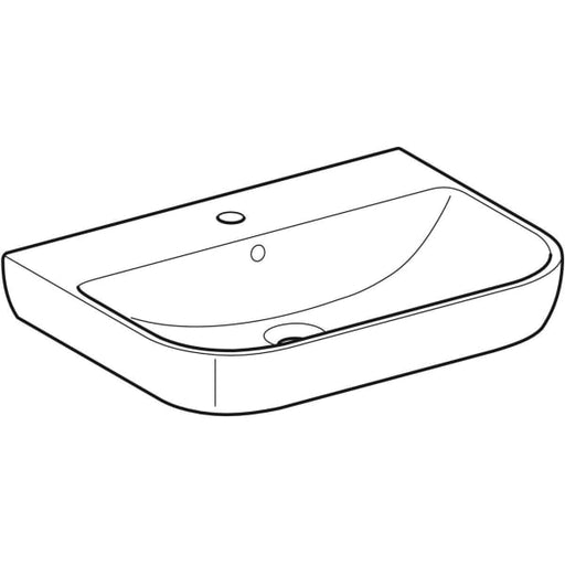 Geberit Vertriebs - Waschtisch SMYLE, 65x48cm m. Hl., m. Ül., weiß